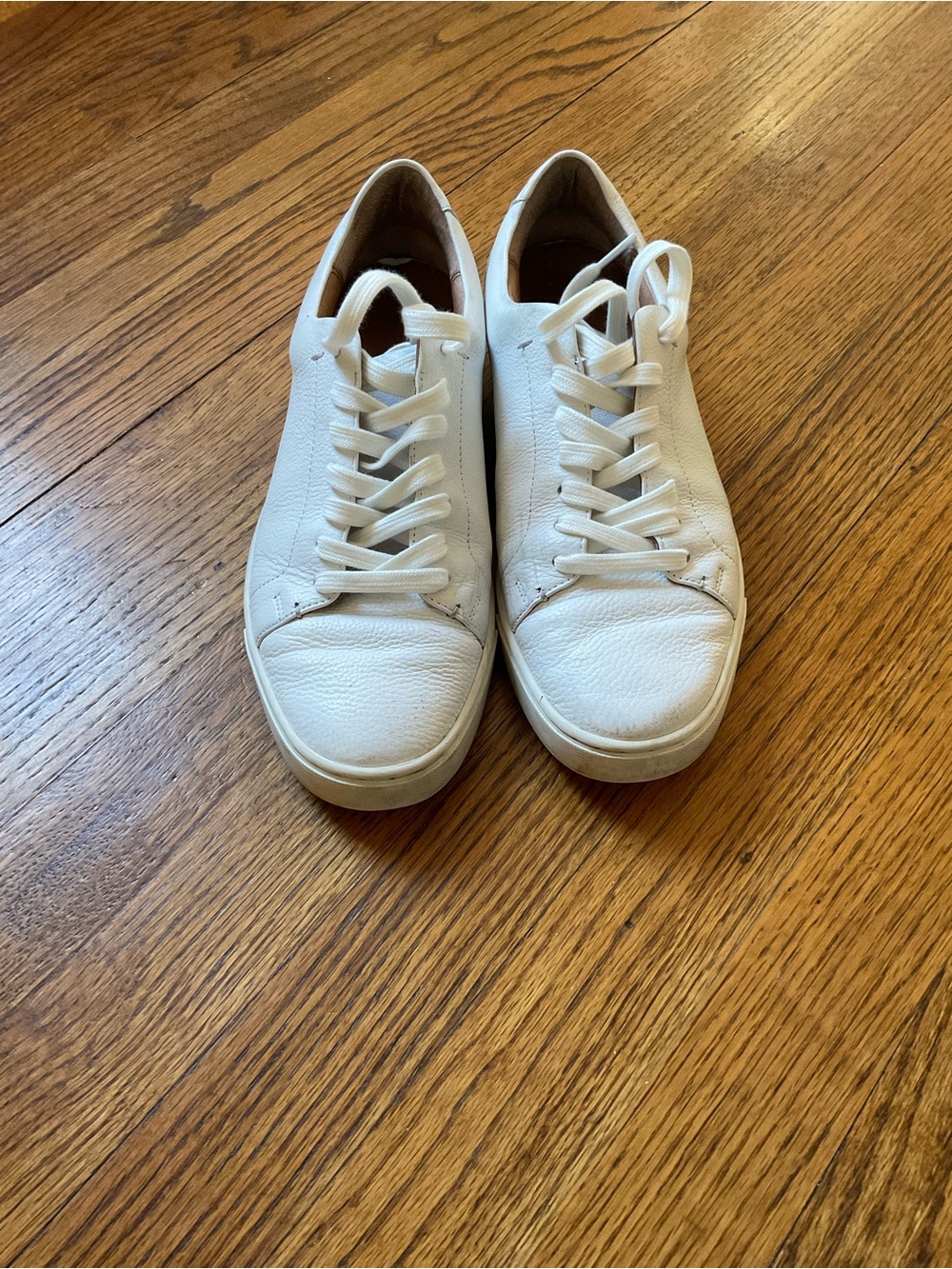 Women White Leather Low-Top Sneakers